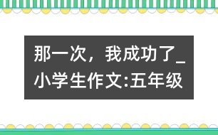 那一次，我成功了_小學(xué)生作文:五年級