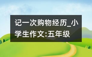 記一次購物經(jīng)歷_小學生作文:五年級