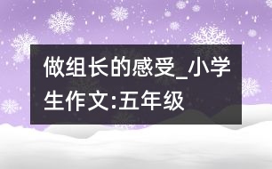 做組長的感受_小學(xué)生作文:五年級