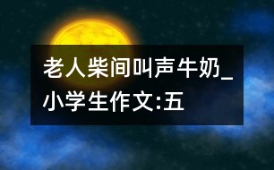 老人、柴間、叫聲、牛奶_小學生作文:五年級