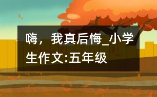 嗨，我真后悔_小學生作文:五年級
