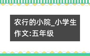 農行的小院_小學生作文:五年級