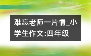 難忘老師一片情_(kāi)小學(xué)生作文:四年級(jí)