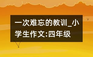 一次難忘的教訓(xùn)_小學(xué)生作文:四年級
