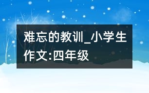 難忘的教訓(xùn)_小學(xué)生作文:四年級