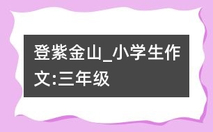 登紫金山_小學(xué)生作文:三年級