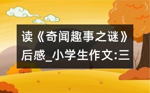 讀《奇聞趣事之謎》后感_小學(xué)生作文:三年級