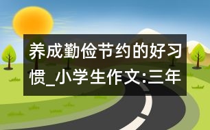 養(yǎng)成勤儉節(jié)約的好習(xí)慣_小學(xué)生作文:三年級
