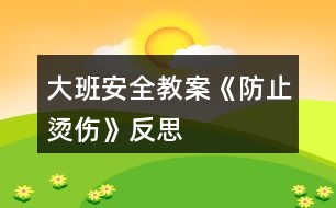 大班安全教案《防止燙傷》反思