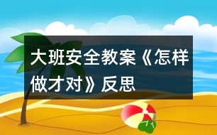 大班安全教案《怎樣做才對》反思