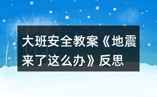 大班安全教案《地震來(lái)了這么辦》反思
