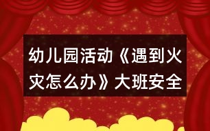 幼兒園活動《遇到火災怎么辦》大班安全教案