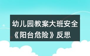 幼兒園教案大班安全《陽臺危險(xiǎn)》反思
