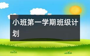 小班第一學(xué)期班級計(jì)劃