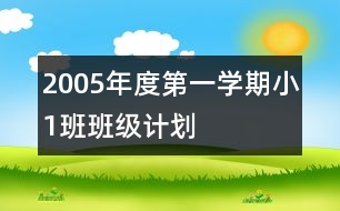 2005年度第一學(xué)期?。?）班班級計(jì)劃