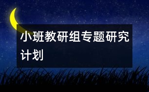 小班教研組專題研究計劃