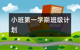 小班第一學(xué)期班級計(jì)劃