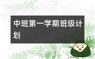 中班第一學(xué)期班級計劃