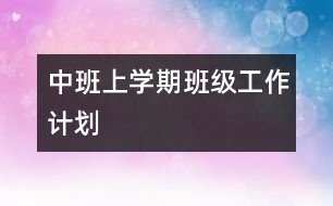 中班上學(xué)期班級工作計(jì)劃