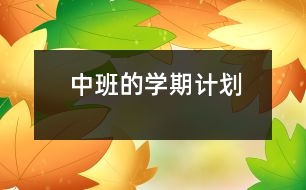 中班的學(xué)期計劃