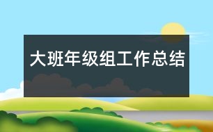 大班年級(jí)組工作總結(jié)