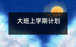 大班上學期計劃