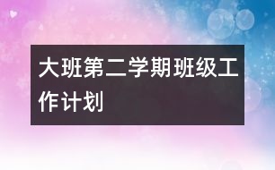 大班第二學(xué)期班級(jí)工作計(jì)劃