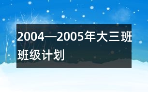 2004―2005年大（三）班班級計(jì)劃