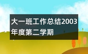 大一班工作總結(jié)（2003年度第二學期）