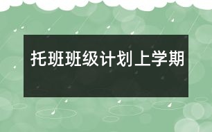 托班班級計(jì)劃（上學(xué)期）