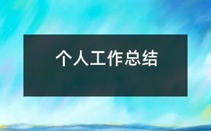 個人工作總結(jié)