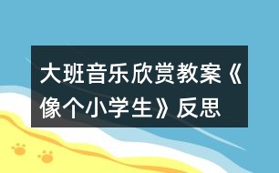 大班音樂(lè)欣賞教案《像個(gè)小學(xué)生》反思