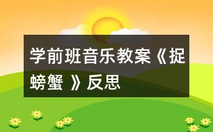 學前班音樂教案《捉螃蟹 》反思