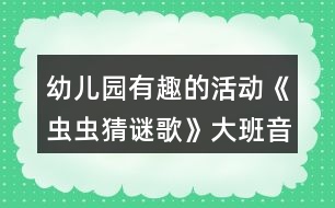 幼兒園有趣的活動(dòng)《蟲蟲猜謎歌》大班音樂教案反思