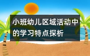 小班幼兒區(qū)域活動中的學習特點探析