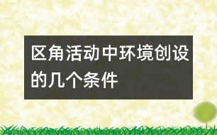 區(qū)角活動中環(huán)境創(chuàng)設的幾個條件