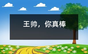 王帥，你真棒