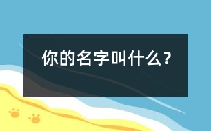 你的名字叫什么？