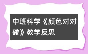 中班科學《顏色對對碰》教學反思