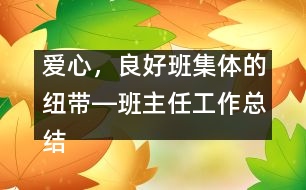 愛心，良好班集體的紐帶―班主任工作總結(jié)