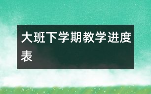 大班下學(xué)期教學(xué)進度表