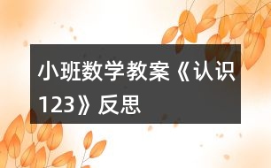 小班數學教案《認識123》反思