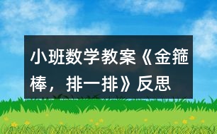 小班數(shù)學教案《金箍棒，排一排》反思