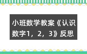 小班數學教案《認識數字1，2，3》反思