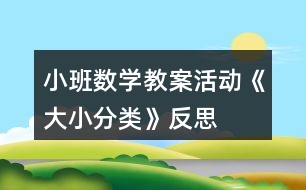 小班數(shù)學(xué)教案活動(dòng)《大小分類(lèi)》反思