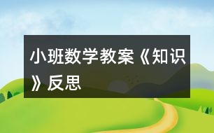 小班數(shù)學(xué)教案《知識》反思