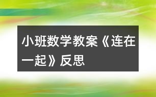 小班數(shù)學教案《連在一起》反思