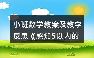 小班數(shù)學教案及教學反思《感知5以內(nèi)的數(shù)》