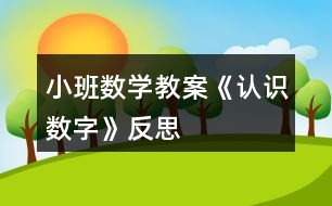 小班數(shù)學(xué)教案《認識數(shù)字》反思