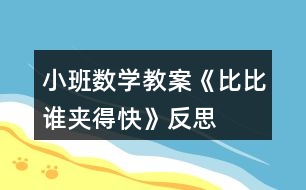 小班數學教案《比比誰夾得快》反思